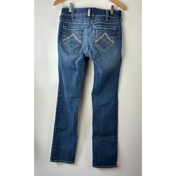 Ariat R.E.A.L. Women's Straight Leg Jean Mid Rise Blue Denim Size 29 XL X-Long - Picture 2 of 10